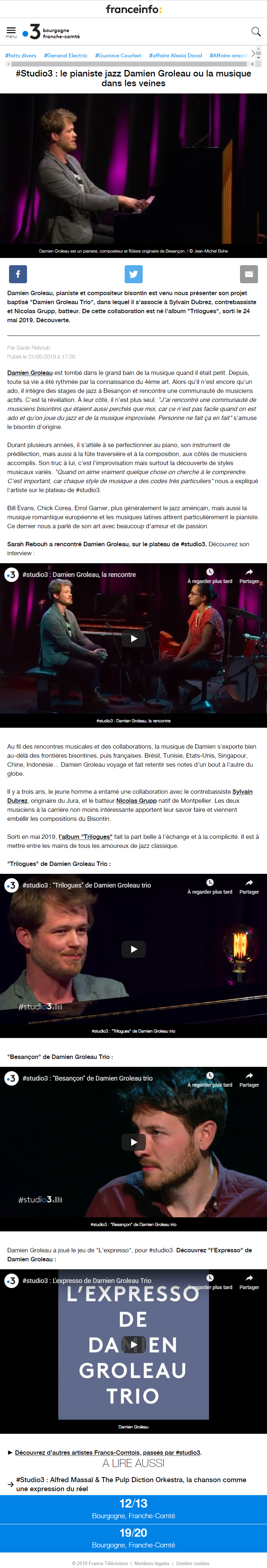 France 3 - See the screenshot of the article